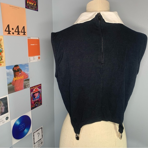 Hot Topic White Skull Gothic Punk Collar Crop Top New With Tags - Picture 11 of 12